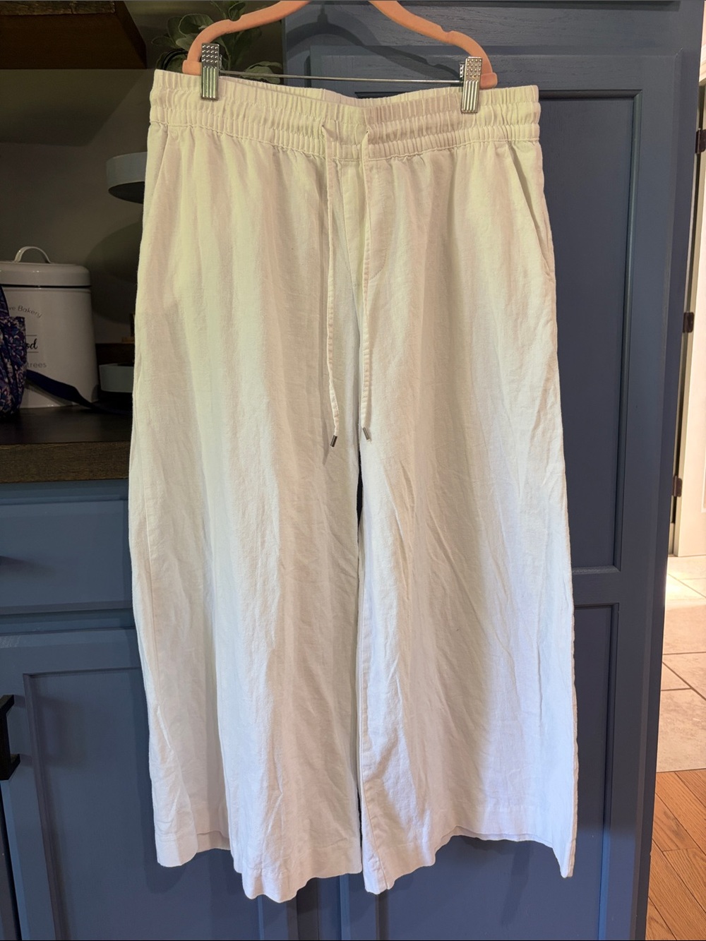 Chaps Wide-Leg Linen Pants